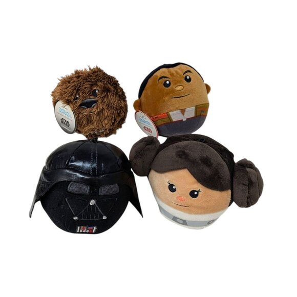 Lot of 4 Hallmark Star Wars Fluffballs Plush Chewbacca Darth Vader Finn Princess - Picture 1 of 6